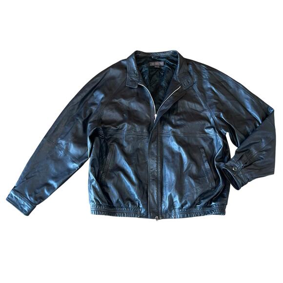 Bruno Magli Other - Bruno Magli Leather Bomber Jacket